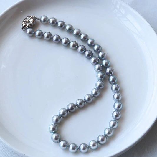 【アコヤ真珠】【8.5-9mm】【ナチュラルブルー】【セミランド】【42cm】 【真珠】【ネックレス】 ナチュラル 新作 製品保証 セール 送料無料