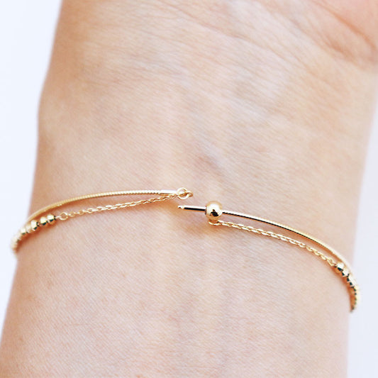 <tc>Akoya pearl K18YG 7.5-8mm double bracelet</tc>