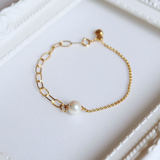 Akoya pearl Akoya 7.5-8mm bracelet K18YG glittering