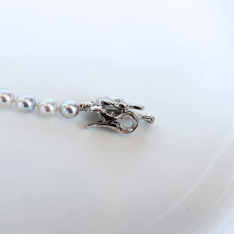 【アコヤ真珠 無調色】【7.5-8mm】【ナチュラルブルー】 【真珠】【ロングネックレス90cm】 ナチュラル 新作 製品保証 セール 送料無料