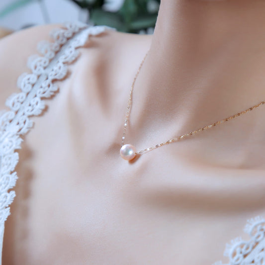 アコヤ真珠 花珠級 8-8.5mm akoya パール優美 スルーネックレス K18/PT850 プラチナ あこや アコヤ あこや真珠 本真珠 あこやパール パールネックレス 真珠ネックレス 一粒パール ネックレス 一粒 華奢 レディース シンプル おしゃれ 上品 結婚式 プレゼント 贈り物