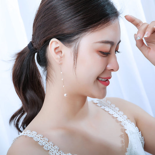 あこや真珠 ロングピアス【アコヤ真珠 ベビーパール】【K18YG ロングピアス】【希少】 アメリカンピアス