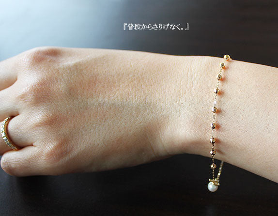 Akoya Pearl [Akoya Pearl] [K18 Mirror Ball] [Baby Pearl] [Pearl Bracelet] [Pearl Bracelet] K18YG [Yellow Gold] K14WG [White Gold] [Pearl] [Pearl] [Bracelet] Baby Present Gift Pearl Slide [专利号] 专利号 6805455