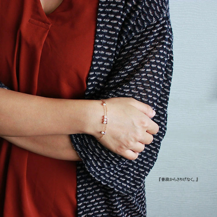 あこや真珠 2連ブレスレット ベビーパール4-5mm K18YG or K14WG 希少サイズのベビーパール【パールスライド】【特許番号】特許第6805455号