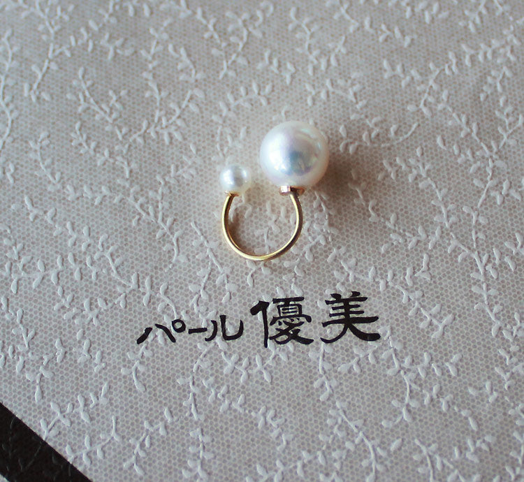 あこや真珠 K18YG イヤーカフ 真珠のサイズが選べる 耳元のワンポイントに！ – パール優美-Pearlyuumi-