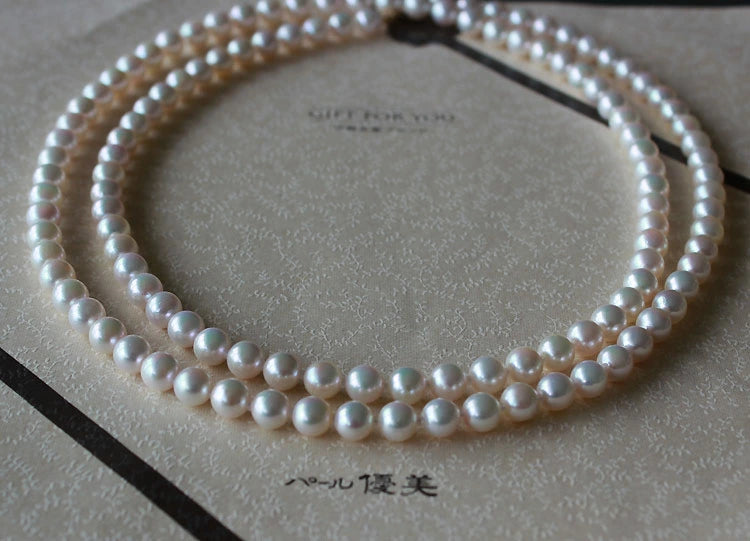 [Akoya pearl] [6-7mm pearl necklace 90cm] [White pink] [Long necklace] [Basic] [Formal necklace] You can choose the length of the pearl!