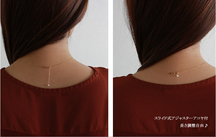 あこや真珠　K18YG　8.5-9ミリ 蝶々　DIA ネックレス ダイヤ　パールダイヤ　 akoya necklace D0.04ct 4pcs