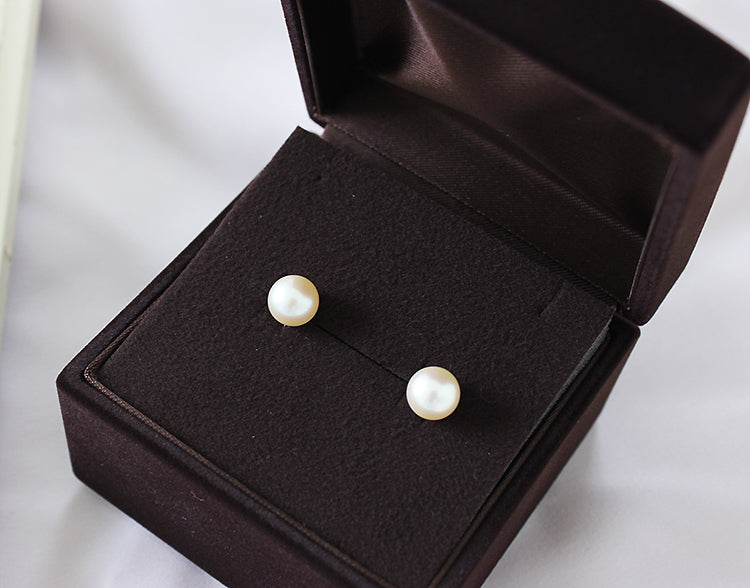 Akoya Pearl Natural Cream 8.0-8.5mm K18 [Yellow Gold] or K14WG [White Gold] Single Earring Simple Fashionable