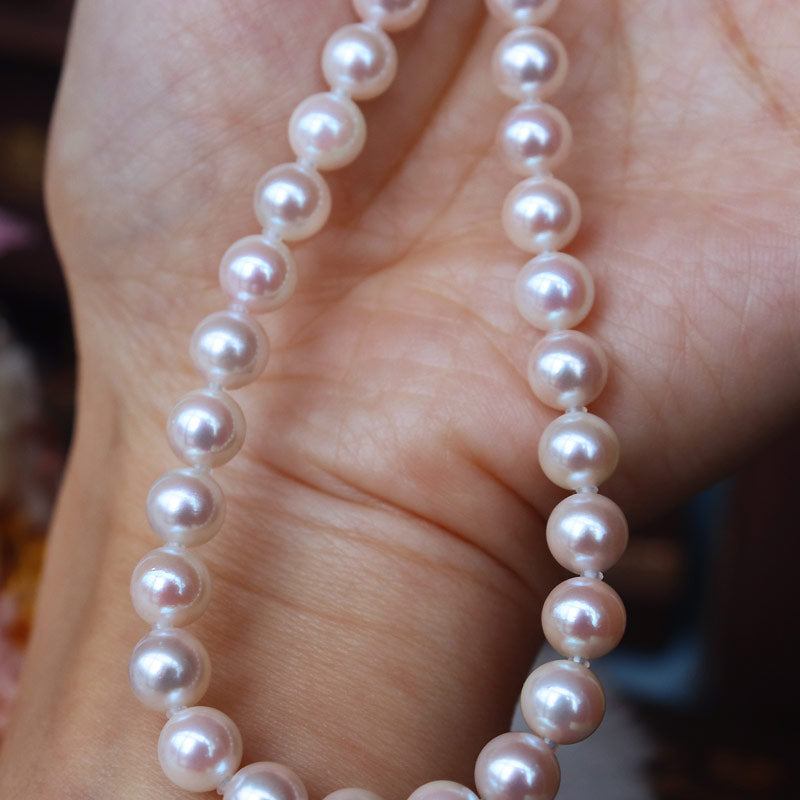 Akoya Pearl Formal Necklace [Akoya Pearl 6-7mm] [White Pink] Pearl Necklace [Bargain Price] [Total Length 42cm] Ceremonial Graduation Ceremony Entrance Ceremony Entrance Ceremony