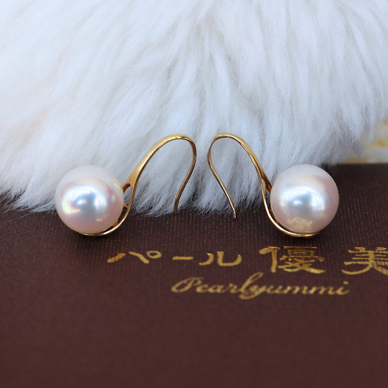 akoya Akoya pearl 8-8.5mm [white pink] K18 [yellow gold] [high heels] earrings