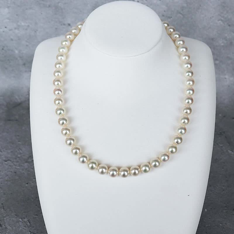 Akoya HANADAMA pearl necklace 8.0-8.5mm total length 42cm pearl quality  assurance included pearl cloth included jewelry box included certificate of  