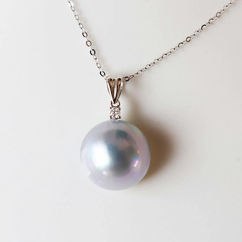 マベ真珠　K18YG　ナチュラルブルー DIA ペンダント ダイヤ　パールダイヤ　マベ　ペンダント mabe pearl necklace  D0.05ct 1pcs【チェーン別売り】