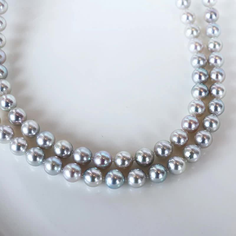 [Akoya pearl untoned] [7.5-8mm] [natural blue] [pearl] [long necklace 90cm] natural new product warranty sale free shipping
