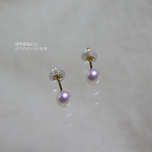 Akoya Pearl Baby Pearl Earrings [Akoya Pearl] [5.0-5.5mm Earrings Direct Connection K18YG or K14WG] [White Pink Baby Pearl]