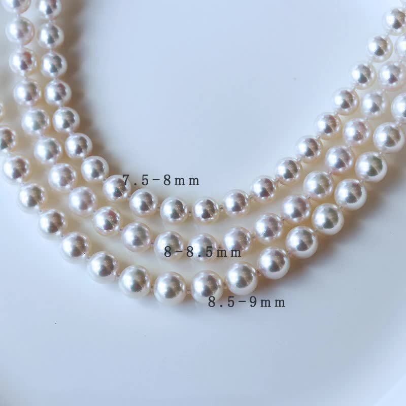 <tc>Akoya pearl Corresponding HANADAMA necklace 8.5-9.0mm total length 42cm 
quality assurance included pearl cloth  included jewelry box included 
certificate of pearl quality</tc>
